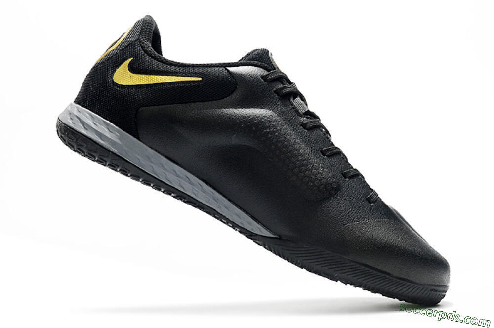 Nike React Tiempo Legend 9 Pro IC Low-Tops Football Shoes - Black/Gold/White 4