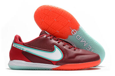 Nike React Tiempo Legend 9 Pro IC Low-Tops Football Shoes - Red/Jade/White