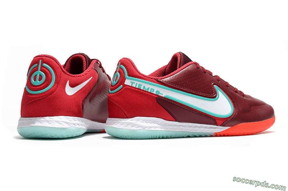 Nike React Tiempo Legend 9 Pro IC Low-Tops Football Shoes - Red/Jade/White 6