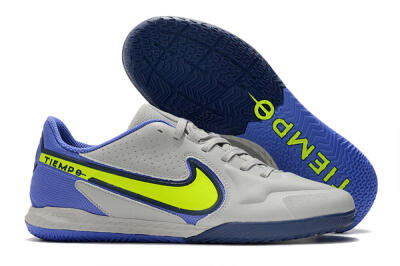 Nike React Tiempo Legend 9 Pro IC Low-Tops Football Shoes - Grey/Yellow/Blue