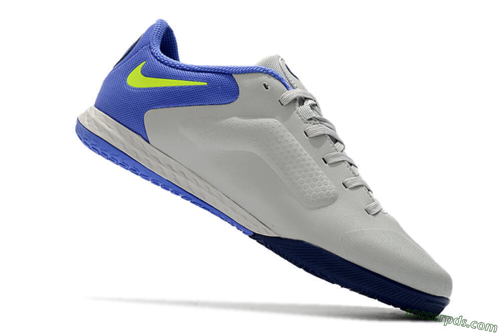 Nike React Tiempo Legend 9 Pro IC Low-Tops Football Shoes - Grey/Yellow/Blue 4