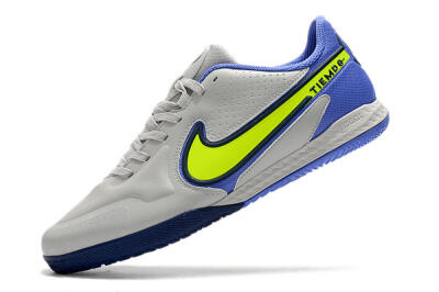 Nike React Tiempo Legend 9 Pro IC Low-Tops Football Shoes - Grey/Yellow/Blue