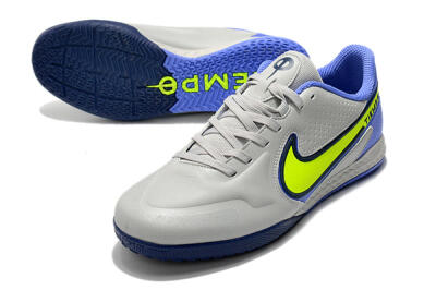 Nike React Tiempo Legend 9 Pro IC Low-Tops Football Shoes - Grey/Yellow/Blue