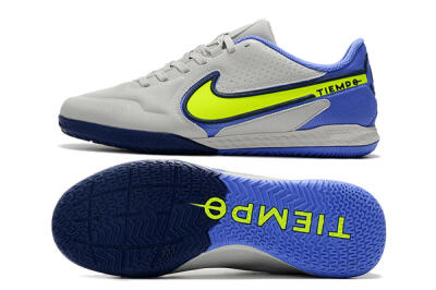 Nike React Tiempo Legend 9 Pro IC Low-Tops Football Shoes - Grey/Yellow/Blue