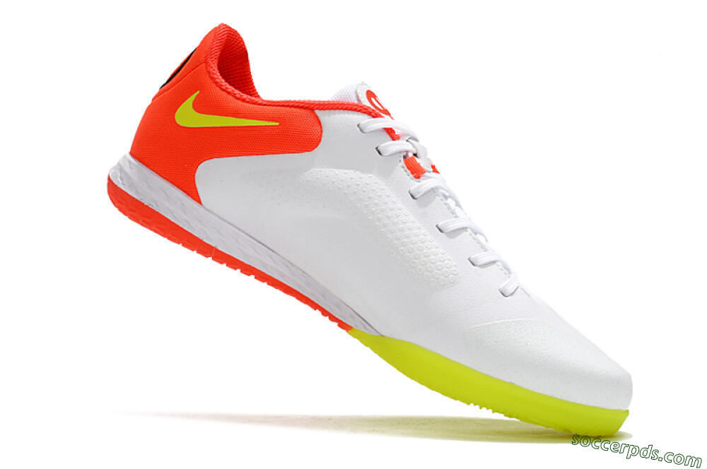 Nike React Tiempo Legend 9 Pro IC Low-Tops Football Shoes - White/Yellow/Red 4