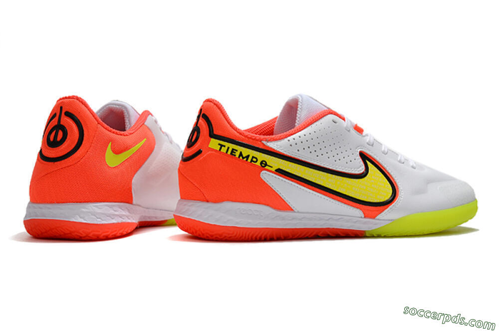 Nike React Tiempo Legend 9 Pro IC Low-Tops Football Shoes - White/Yellow/Red 6