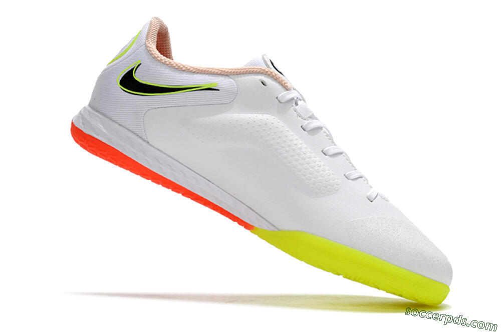 Nike React Tiempo Legend 9 Pro IC Low-Tops Football Shoes - White/Black/Yellow/Red 4