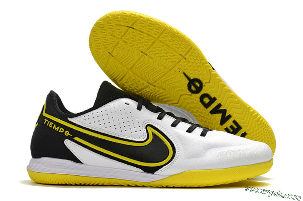 Nike React Tiempo Legend 9 Pro IC Low-Tops Football Shoes - White/Yellow/Black 1