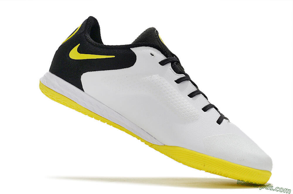 Nike React Tiempo Legend 9 Pro IC Low-Tops Football Shoes - White/Yellow/Black 4