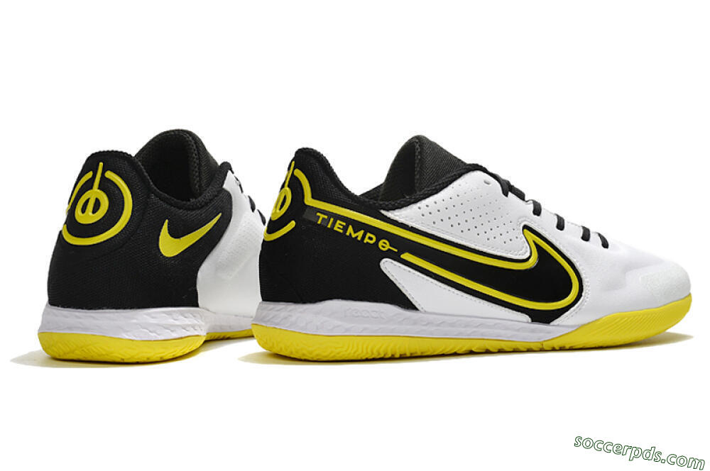 Nike React Tiempo Legend 9 Pro IC Low-Tops Football Shoes - White/Yellow/Black 6