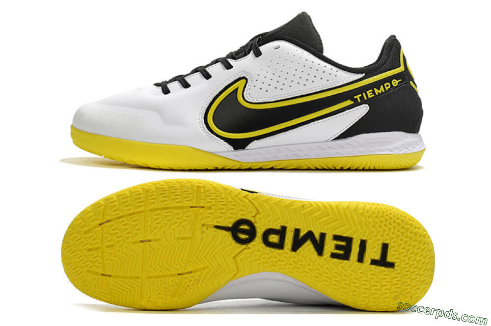 Nike React Tiempo Legend 9 Pro IC Low-Tops Football Shoes - White/Yellow/Black 0