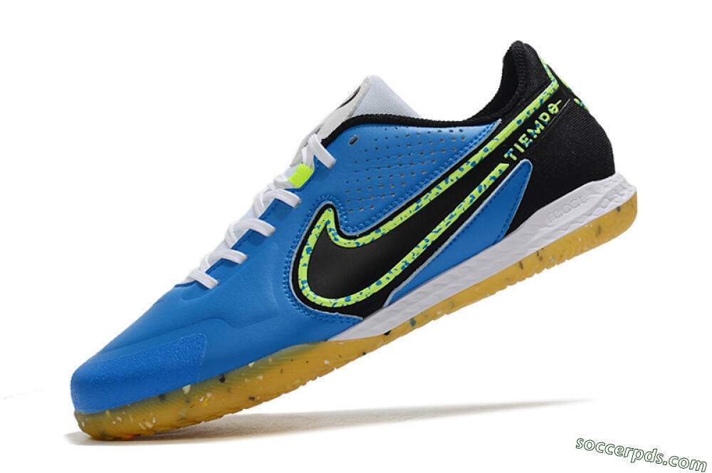 Nike React Tiempo Legend 9 Pro IC Low-Tops Football Shoes - Blue/Yellow/Black 5
