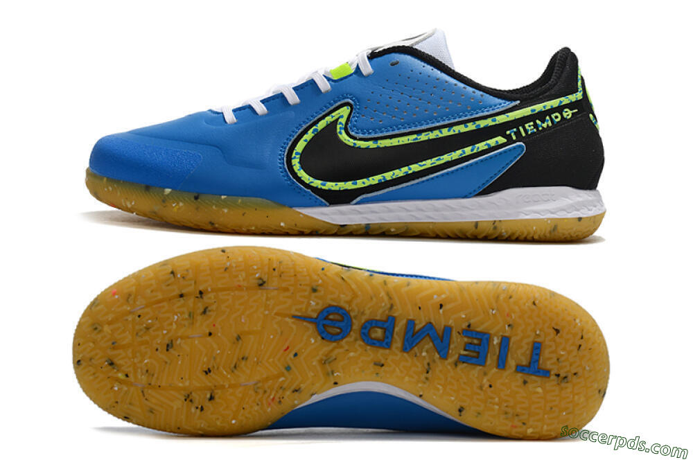 Nike React Tiempo Legend 9 Pro IC Low-Tops Football Shoes - Blue/Yellow/Black 0