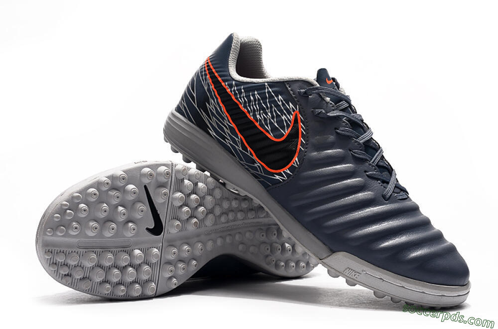 Nike Tiempox Ligera IV TF Low-Tops Football Shoes - Grey/Red/Black 4