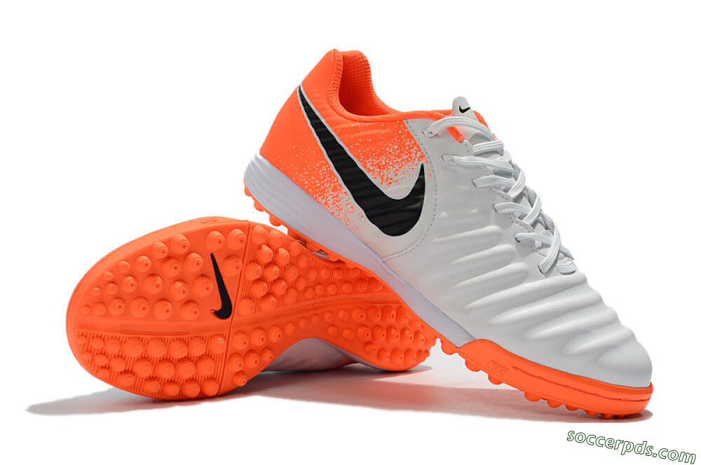 Nike Tiempox Ligera IV TF Low-Tops Football Shoes - White/Black/Red 4