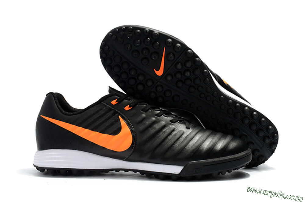 Nike Tiempox Ligera IV TF Low-Tops Football Shoes - Black/Orange/White 1