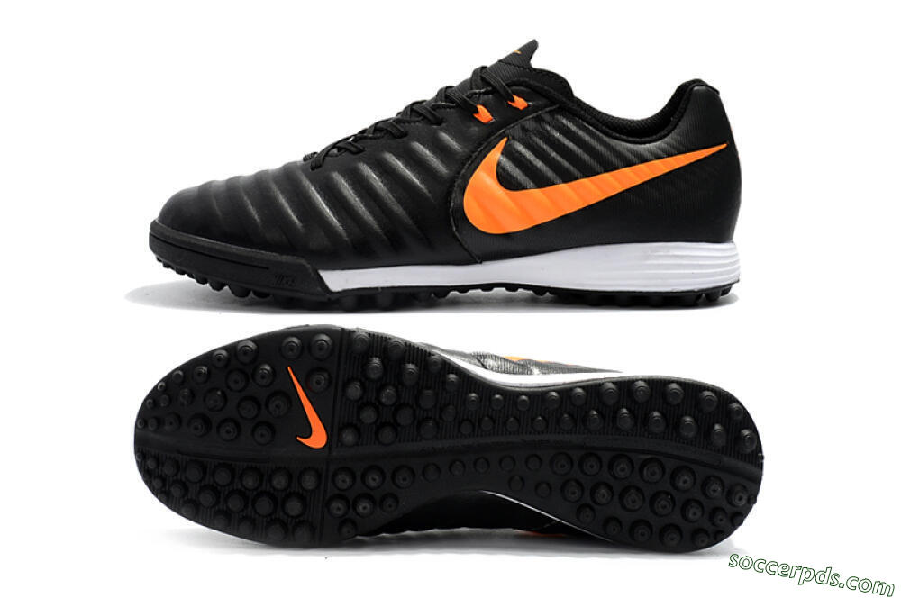 Nike Tiempox Ligera IV TF Low-Tops Football Shoes - Black/Orange/White 0