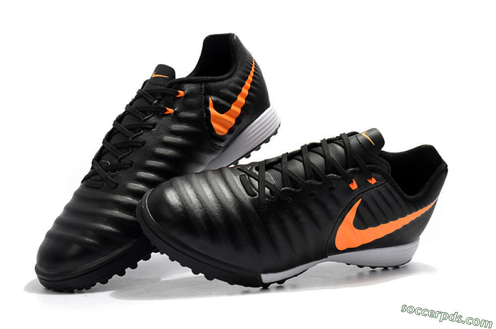 Nike Tiempox Ligera IV TF Low-Tops Football Shoes - Black/Orange/White 6