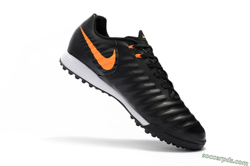 Nike Tiempox Ligera IV TF Low-Tops Football Shoes - Black/Orange/White 7