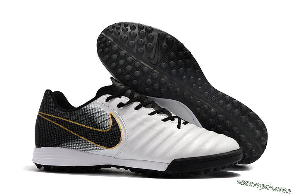 Nike Tiempox Ligera IV TF Low-Tops Football Shoes - White/Gold/Black 1