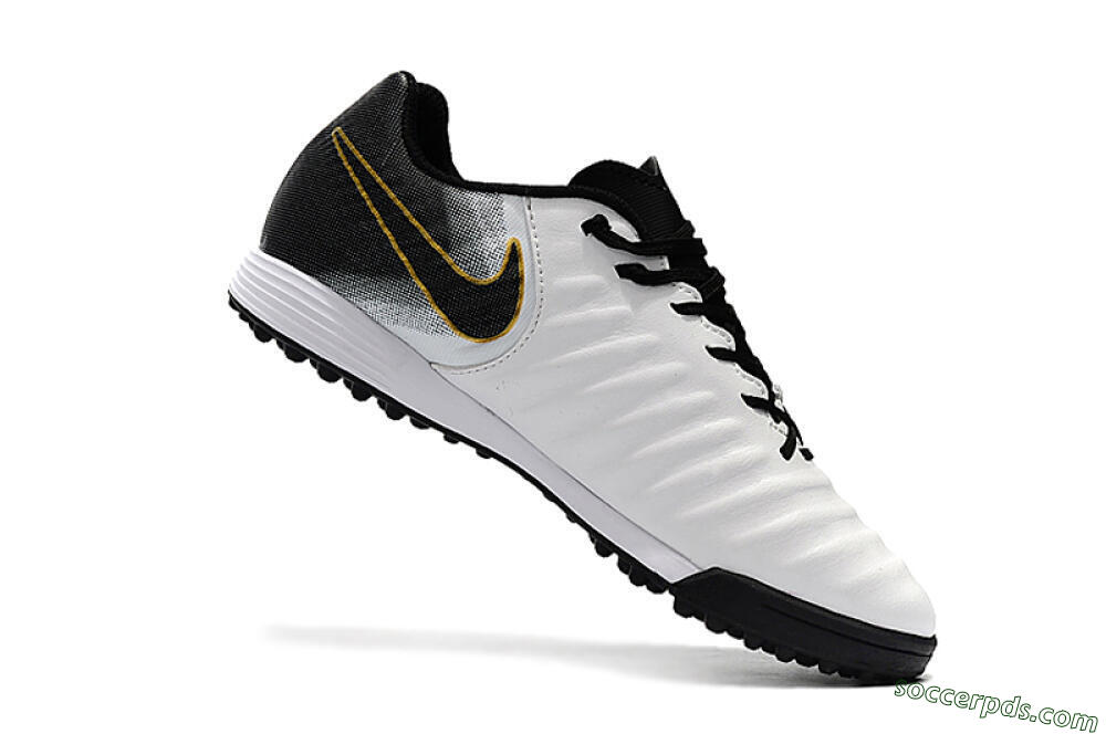 Nike Tiempox Ligera IV TF Low-Tops Football Shoes - White/Gold/Black 7