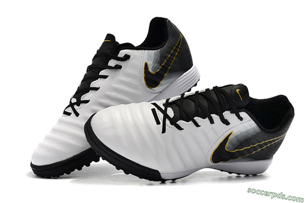 Nike Tiempox Ligera IV TF Low-Tops Football Shoes - White/Gold/Black 6