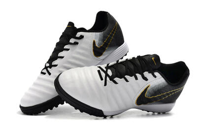 Nike Tiempox Ligera IV TF Low-Tops Football Shoes - White/Gold/Black
