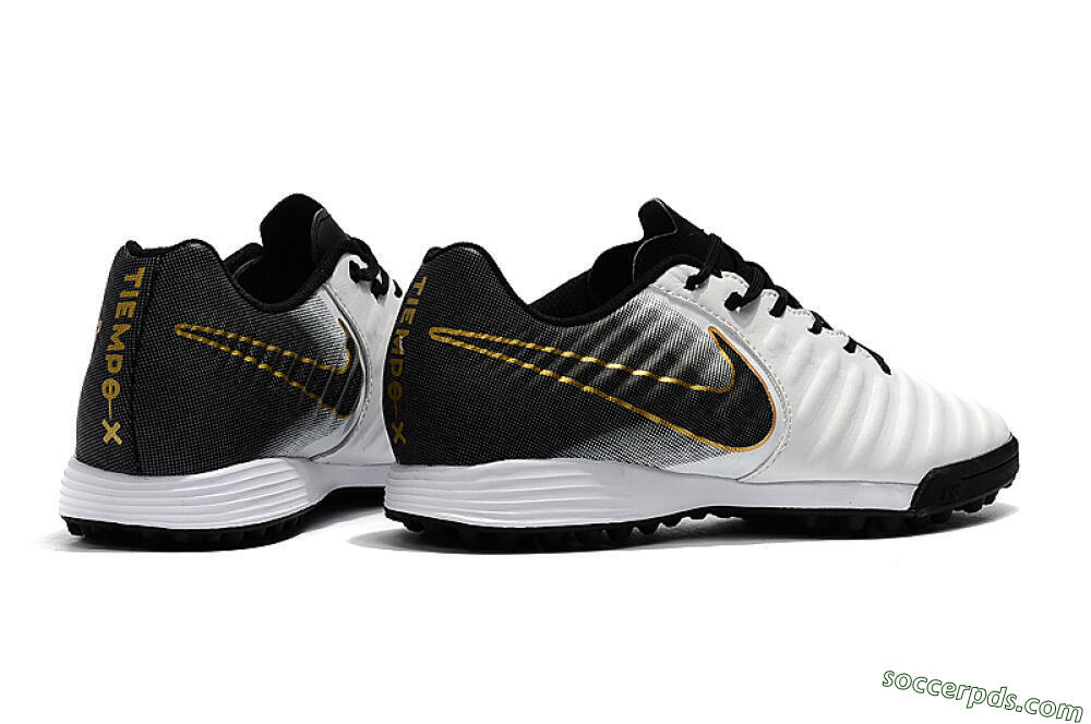 Nike Tiempox Ligera IV TF Low-Tops Football Shoes - White/Gold/Black 9