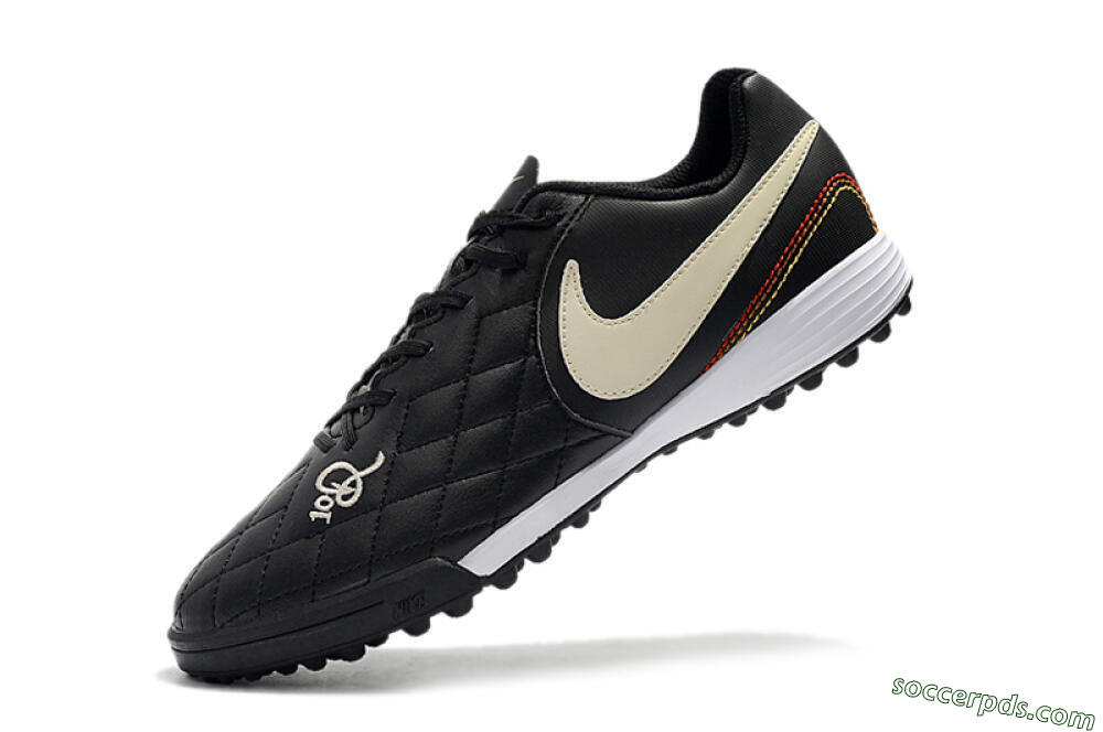Nike Tiempox Finale 10R TF Low-Tops Football Shoes - Black/Beige/White 8