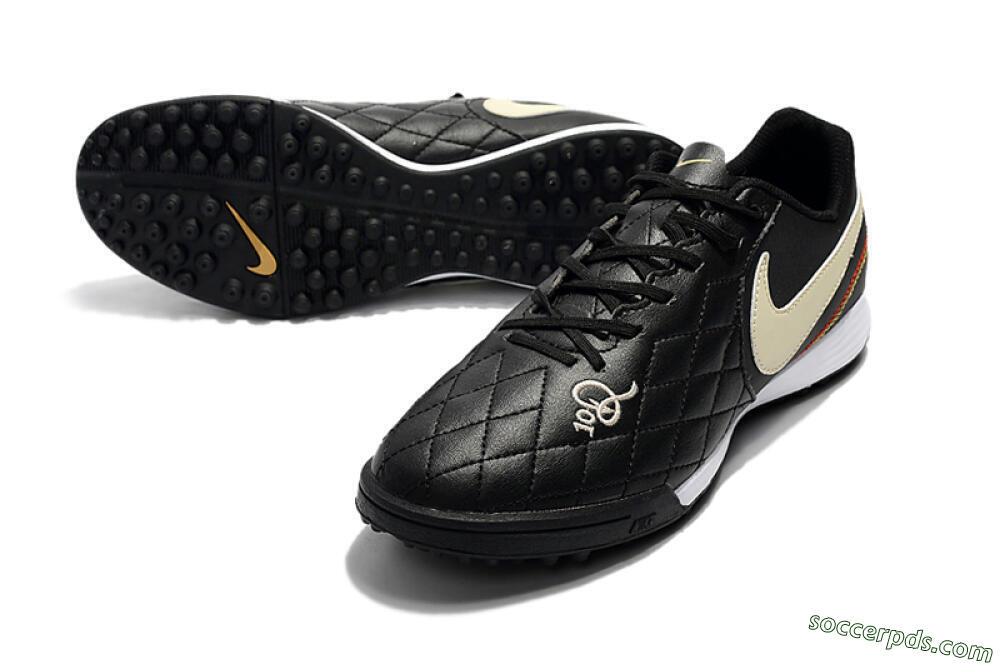 Nike Tiempox Finale 10R TF Low-Tops Football Shoes - Black/Beige/White 3