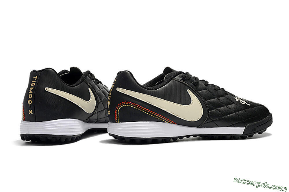 Nike Tiempox Finale 10R TF Low-Tops Football Shoes - Black/Beige/White 9