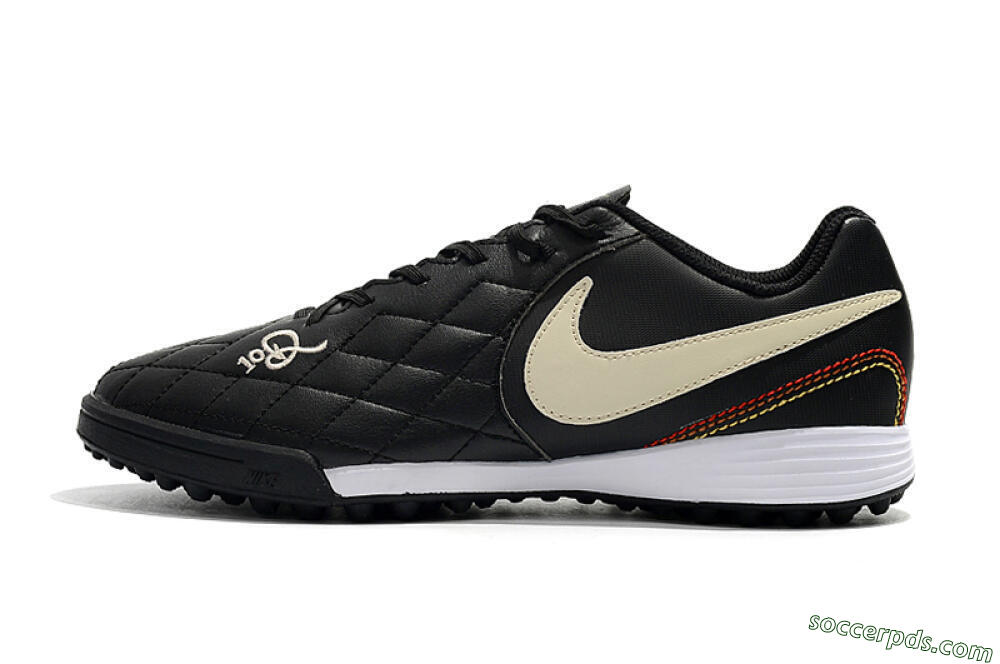 Nike Tiempox Finale 10R TF Low-Tops Football Shoes - Black/Beige/White 2
