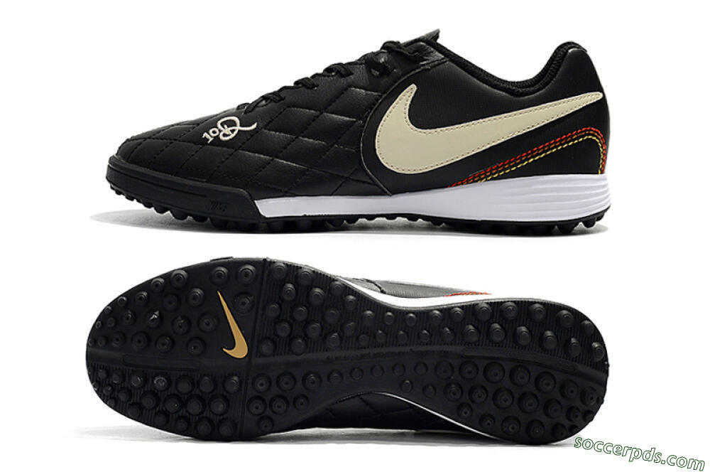 Nike Tiempox Finale 10R TF Low-Tops Football Shoes - Black/Beige/White 0