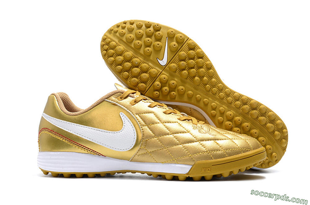 Nike Tiempox Finale 10R TF Low-Tops Football Shoes - Gold/White 1