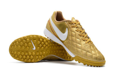 Nike Tiempox Finale 10R TF Low-Tops Football Shoes - Gold/White