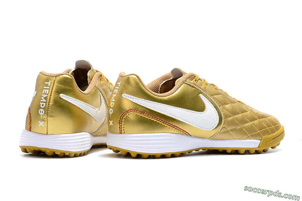 Nike Tiempox Finale 10R TF Low-Tops Football Shoes - Gold/White 9