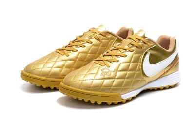 Nike Tiempox Finale 10R TF Low-Tops Football Shoes - Gold/White