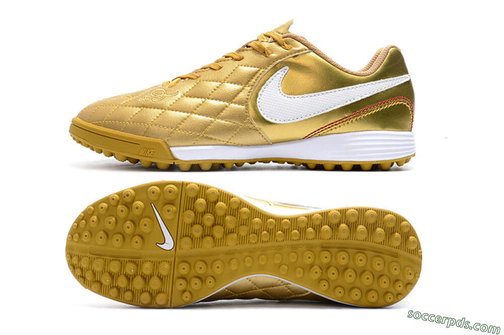 Nike Tiempox Finale 10R TF Low-Tops Football Shoes - Gold/White 0