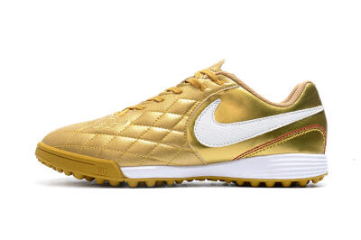 Nike Tiempox Finale 10R TF Low-Tops Football Shoes - Gold/White