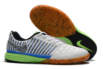 Nike Lunar Gato 2 IC Low-Tops Football Shoes - White/Black/Blue/Yellow