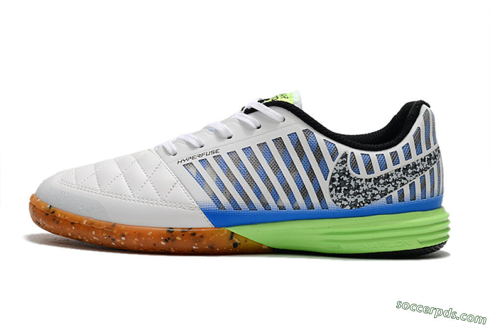 Nike Lunar Gato 2 IC Low-Tops Football Shoes - White/Black/Blue/Yellow 2