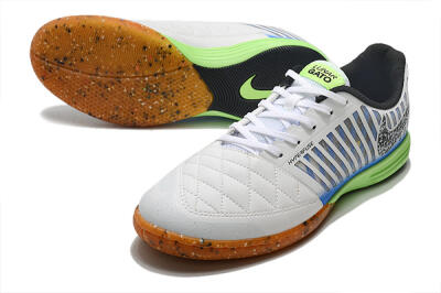 Nike Lunar Gato 2 IC Low-Tops Football Shoes - White/Black/Blue/Yellow