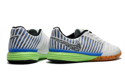 Nike Lunar Gato 2 IC Low-Tops Football Shoes - White/Black/Blue/Yellow