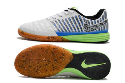 Nike Lunar Gato 2 IC Low-Tops Football Shoes - White/Black/Blue/Yellow