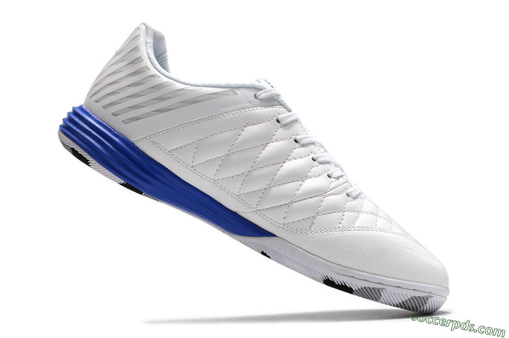 Nike Lunar Gato 2 IC Low-Tops Football Shoes - White/Black/Blue 4