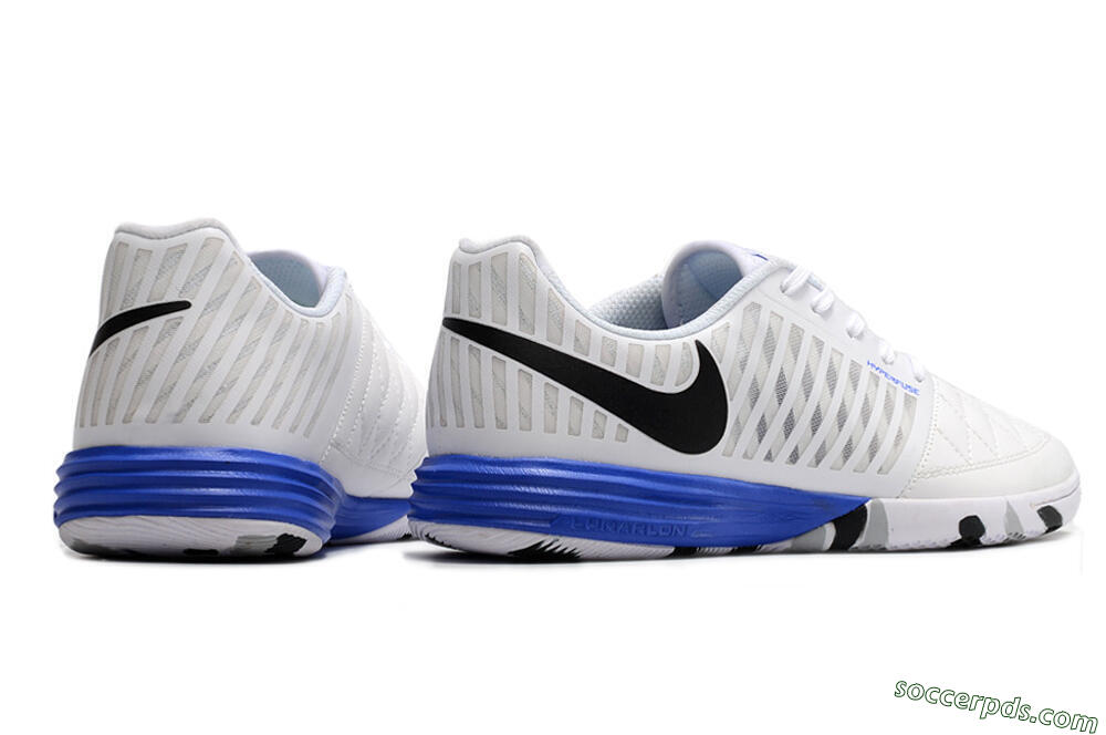 Nike Lunar Gato 2 IC Low-Tops Football Shoes - White/Black/Blue 6