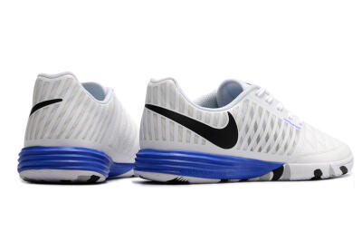 Nike Lunar Gato 2 IC Low-Tops Football Shoes - White/Black/Blue