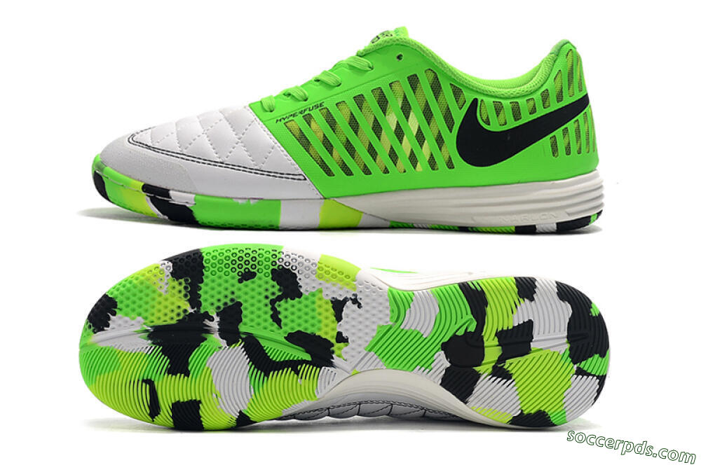 Nike Lunar Gato 2 IC Low-Tops Football Shoes - White/Green/Black 0