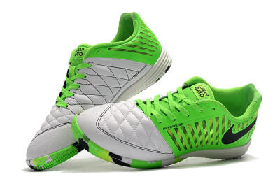Nike Lunar Gato 2 IC Low-Tops Football Shoes - White/Green/Black