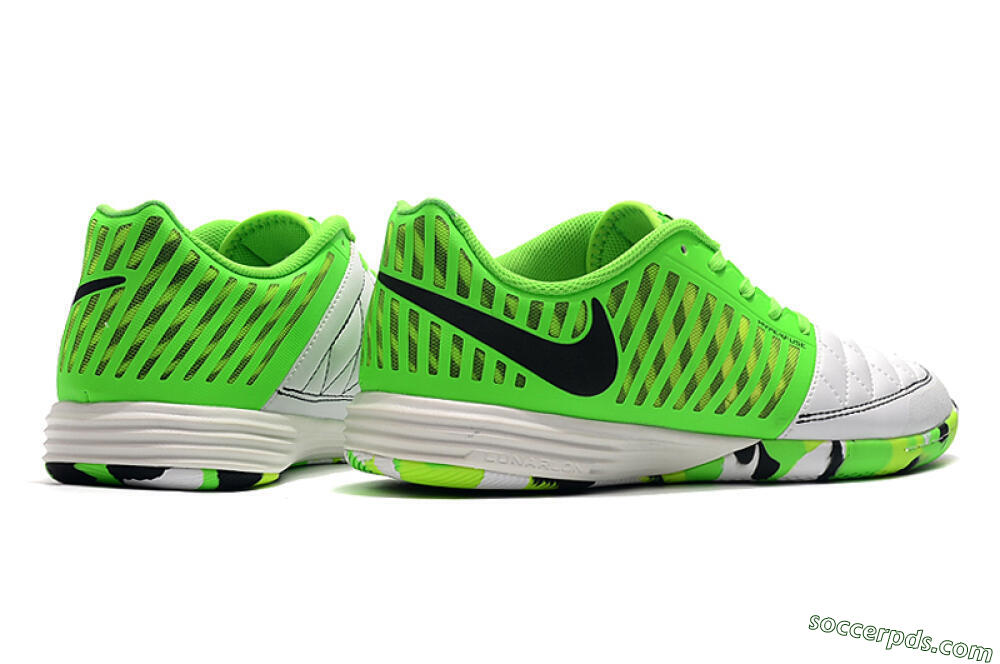 Nike Lunar Gato 2 IC Low-Tops Football Shoes - White/Green/Black 9